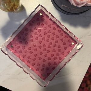 Acrylic Scalloped Tray with Magnetic Mat - Customizable for Photos and Art 8 x 8